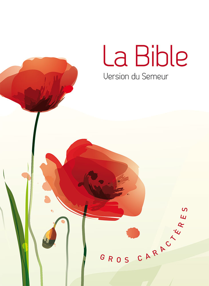 Bible Semeur gros caractères semi-souple coquelicots