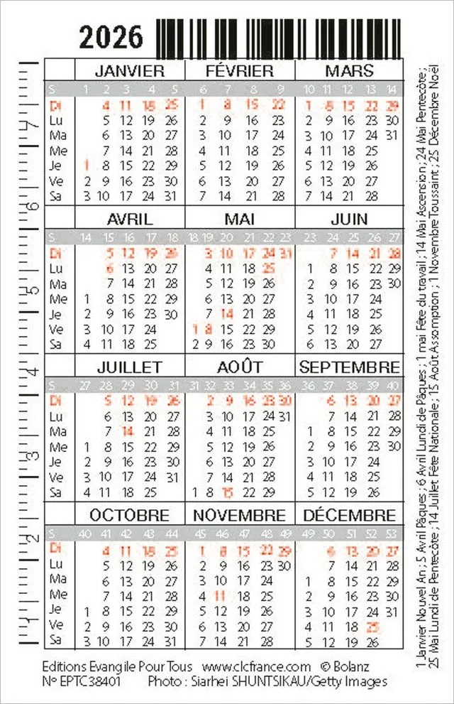 Image #1 du produit Carte-calendrier Chat 2026