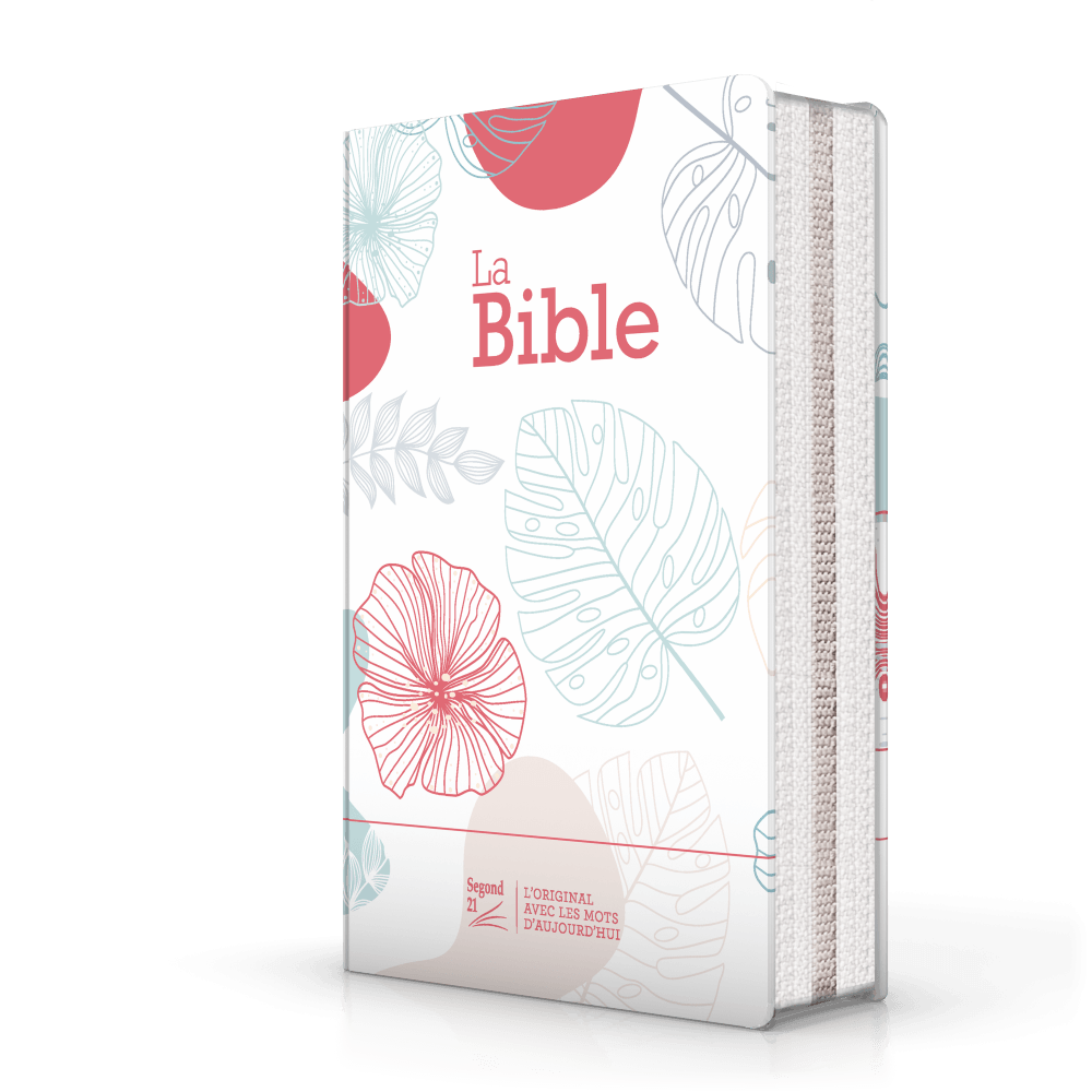 Bible SG 21 compacte souple toilée fleuri avec zipper