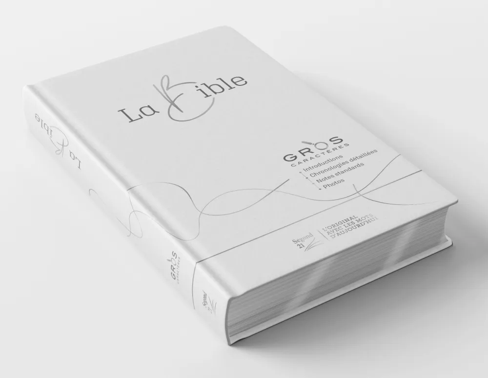 Bible SG 21 gros caractères souple toile blanche