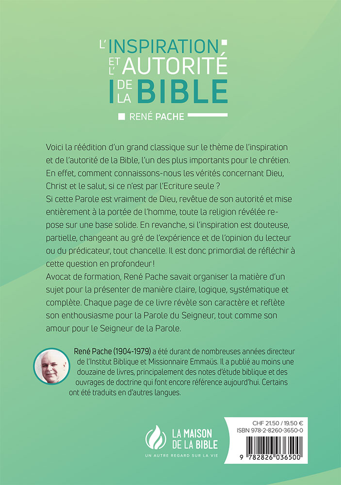 Image #1 du produit L'inspiration et l'autorité de la Bible