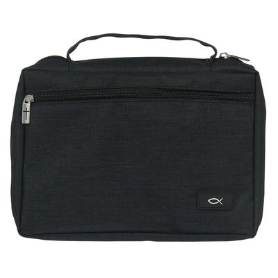 Étui large pour Bible en canevas noir