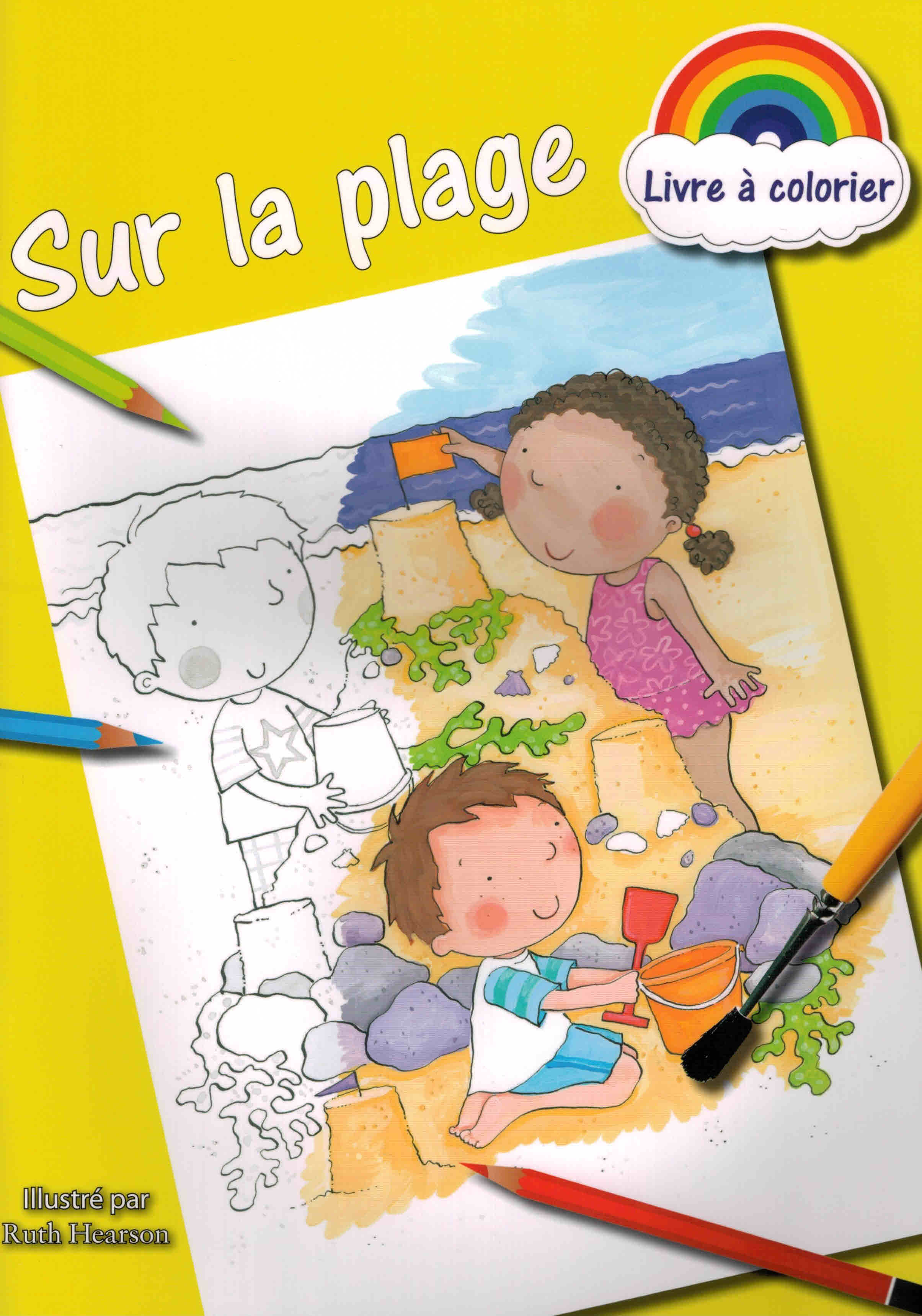 Sur la plage Livre à colorier