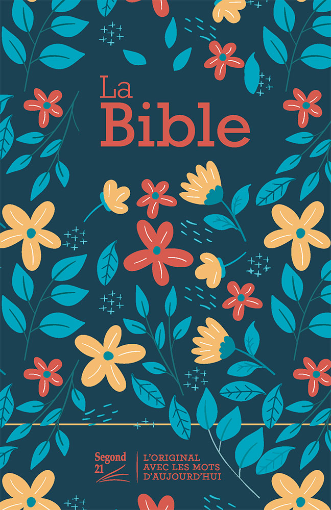 Bible SG 21 compacte rigide toilée motif fleuri