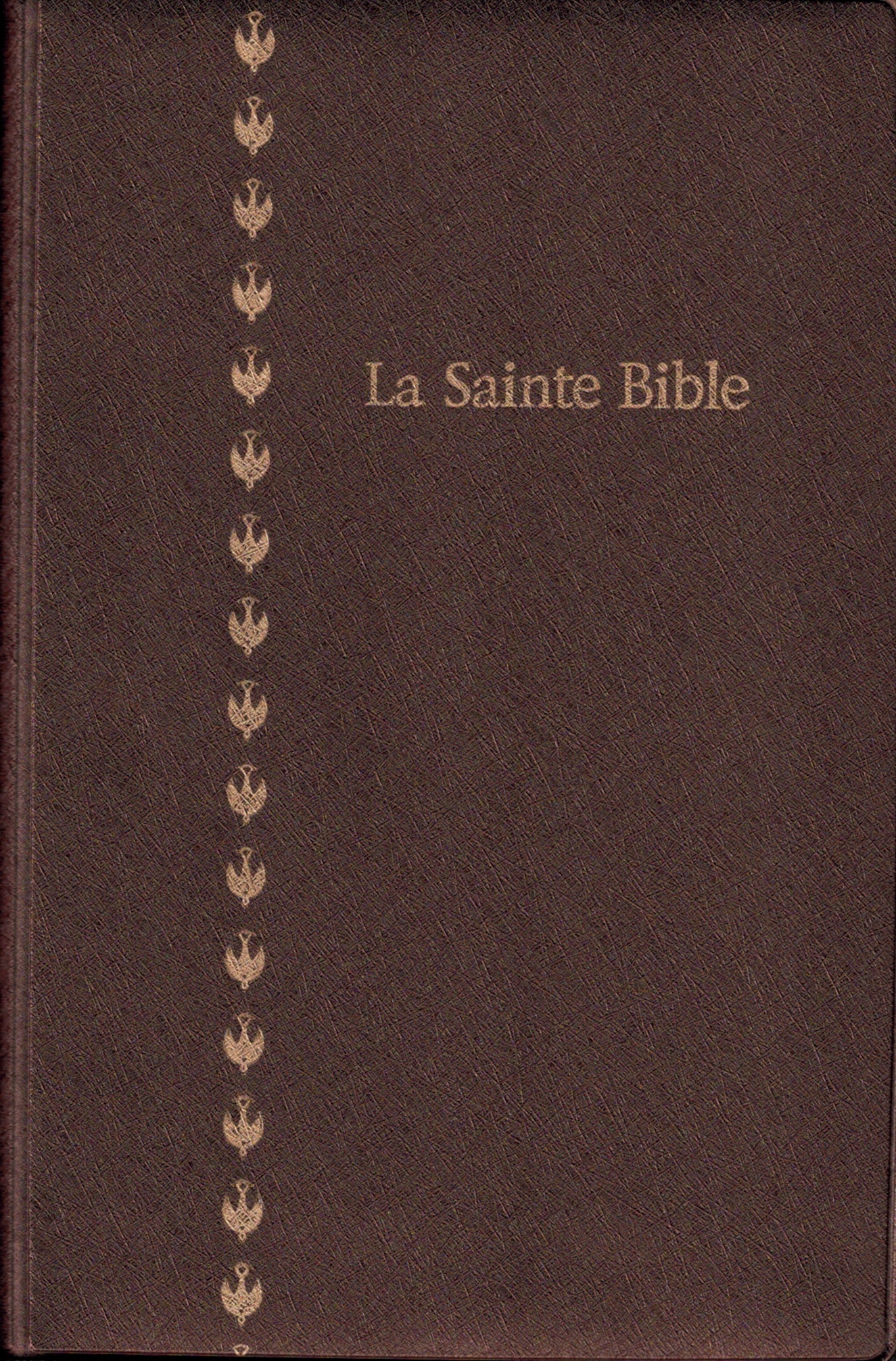 Bible Colombe souple vinyle brun