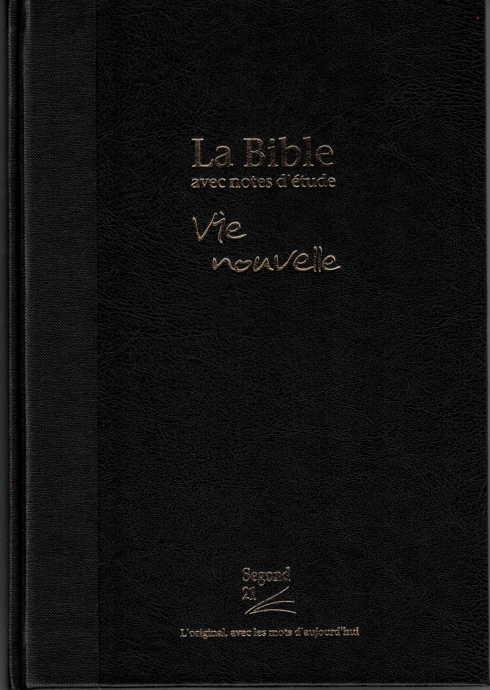 Produit - Bible Vie Nouvelle Toilée Noir | Librairie Chrétienne De Québec