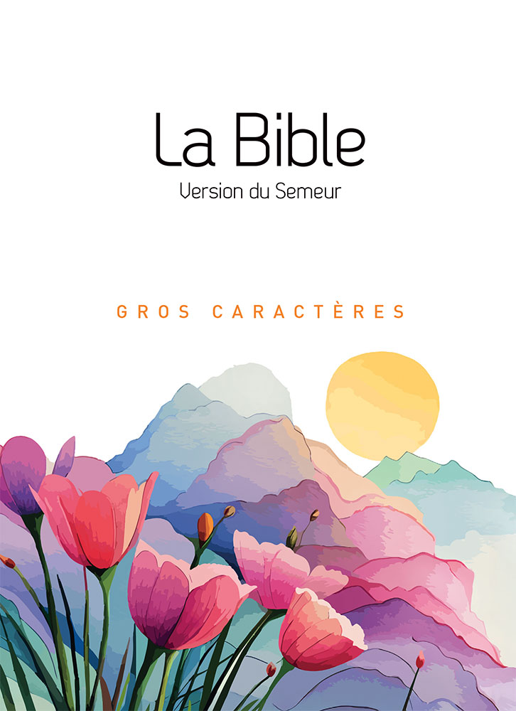 Bible Semeur gros caractères semi-souple textile blanche illustrée
