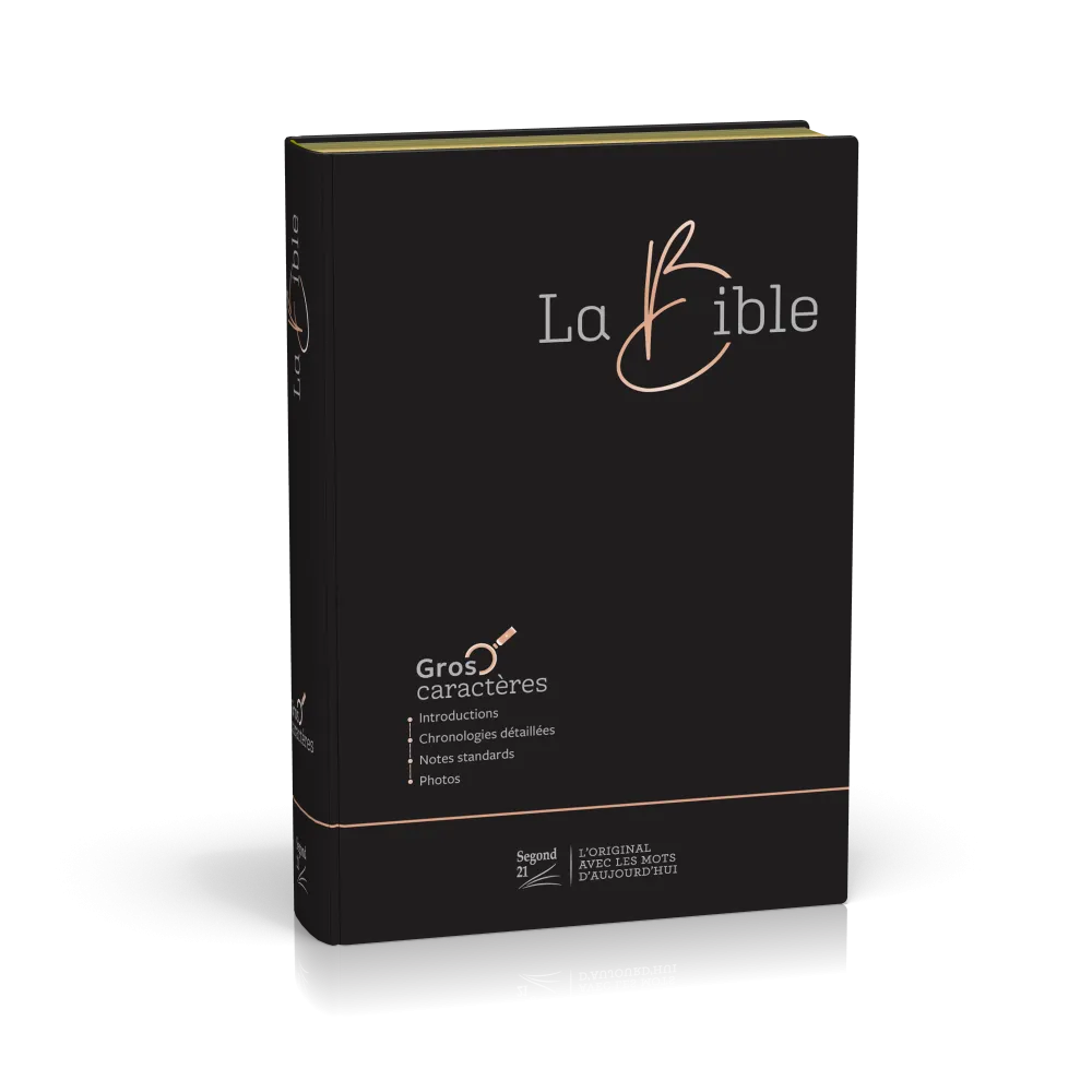 Bible SG 21 gros caractères souple noir fibrocuir