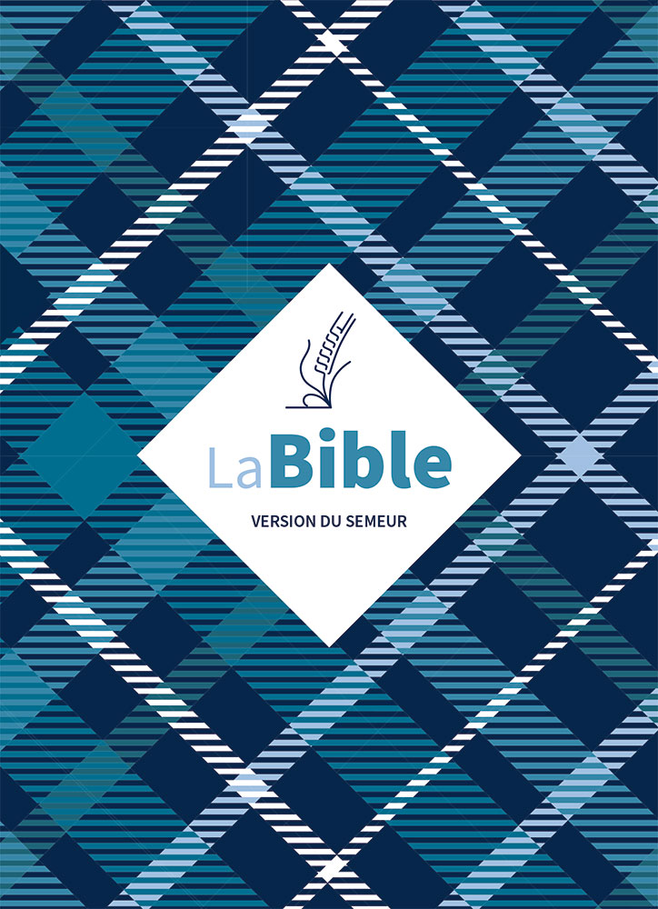 Bible Semeur 2015 semi-rigide bleue tissu carreaux